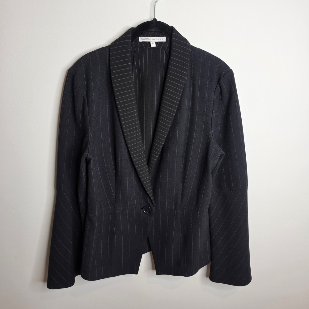 Donna Degnan Pinstripe Blazer Women Size 10